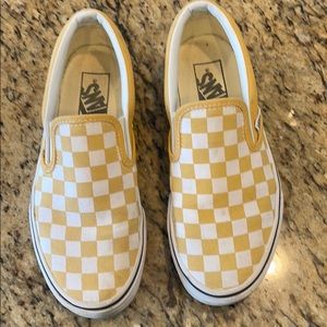 Vans yellow check sz 5.5 women euc